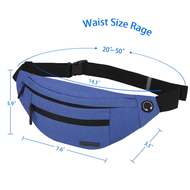 MAXTOP Large Crossbody Fanny Pack Belt Bag for Women Men with 4-Zipper Pockets Gifts for Enjoy Sports Yoga Festival Workout Traveling Running Hands-Free Wallets Waist Pack Phone Bag Fits All Phones - Image 5